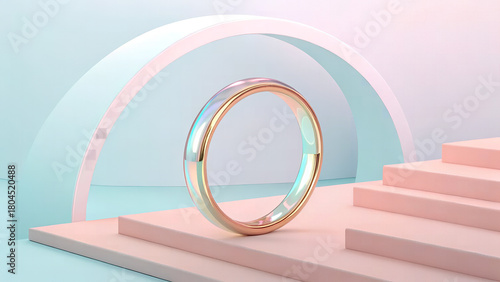 Floating Glass Ring Abstract Background