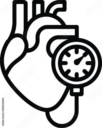 Heart and Blood Pressure Monitor Icon Illustration