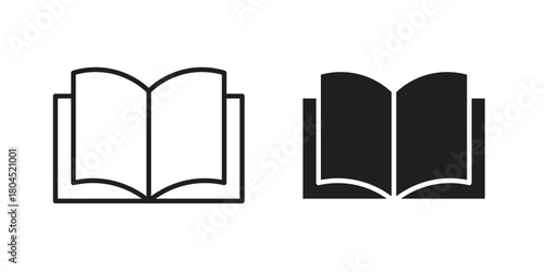 Book icon symbol. Illustration for web and mobile app. Line and solid style