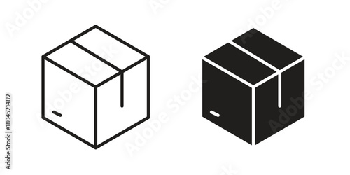 Box icon symbol. Illustration for web and mobile app. Line and solid style