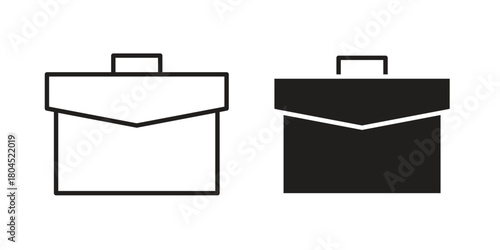 Briefcase icon symbol. Illustration for web and mobile app. Line and solid style