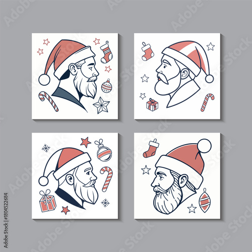Playful Retro Santa Christmas Set