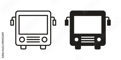 Bus icon symbol. Illustration for web and mobile app. Line and solid style