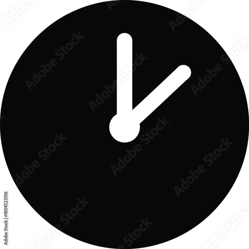 Find black clock icon vector image for time management and scheduling eps silhouette