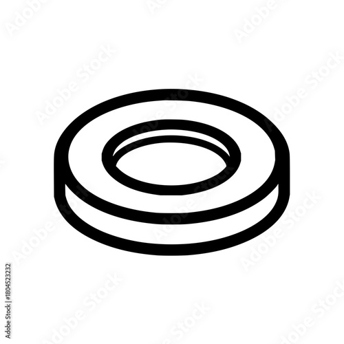 Donut shape illustration vector graphic design element for bakery shop logo or sweet food concept 3d render