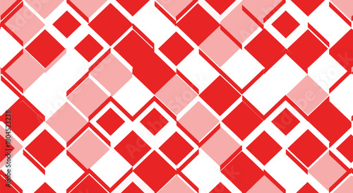 Abstract pattern of interlocking red and white diamonds creates a dynamic visual texture.