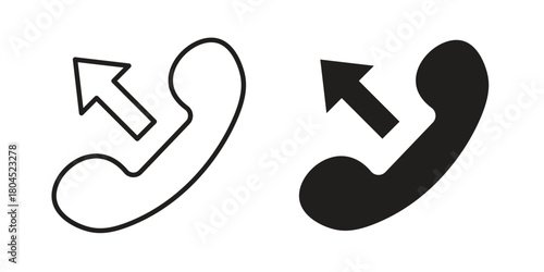 Call outgoing icon symbol. Illustration for web and mobile app. Line and solid style