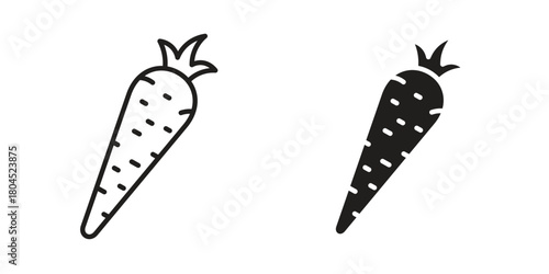 Carrot icon symbol. Illustration for web and mobile app. Line and solid style
