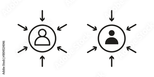Centric consumer icon symbol. Illustration for web and mobile app. Line and solid style