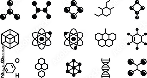 Science and Chemistry Line Icons Vector Illustration