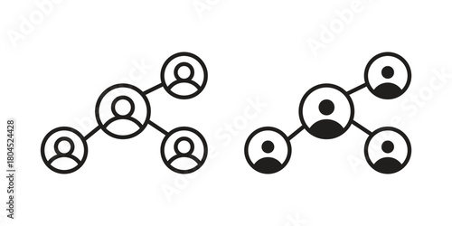 Chart network icon symbol. Illustration for web and mobile app. Line and solid style