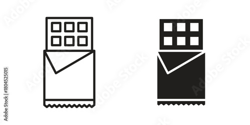 Chocolate icon symbol. Illustration for web and mobile app. Line and solid style