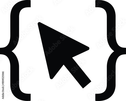 Programming cursor icon vector illustration coding development symbol 70 eps silhouette
