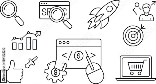 SEO Marketing and Business Strategy Illustration