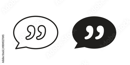 Comment quote icon symbol. Illustration for web and mobile app. Line and solid style