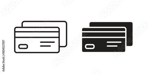 Credit card icon symbol. Illustration for web and mobile app. Line and solid style