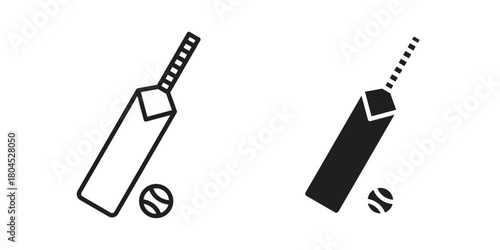 Cricket icon symbol. Illustration for web and mobile app. Line and solid style