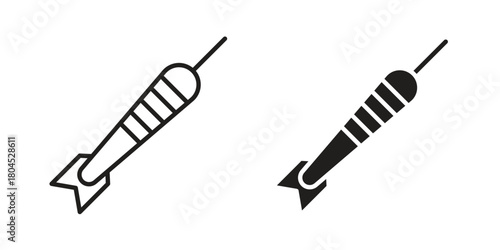 Dart icon symbol. Illustration for web and mobile app. Line and solid style