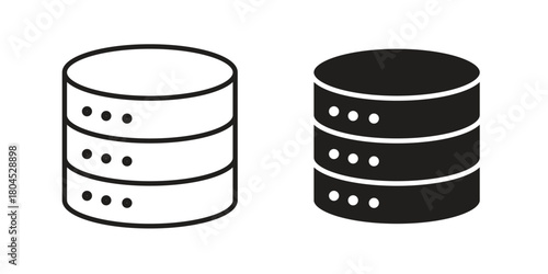 Database icon symbol. Illustration for web and mobile app. Line and solid style