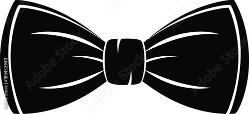 Black bow tie vector illustration formal wear fashion accessory icon eps silhouette