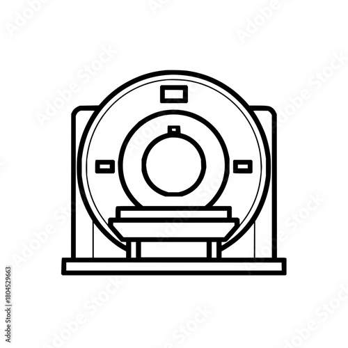 Mri scan machine radiology imaging medical equipment healthcare diagnostic tool vector illustration isolated