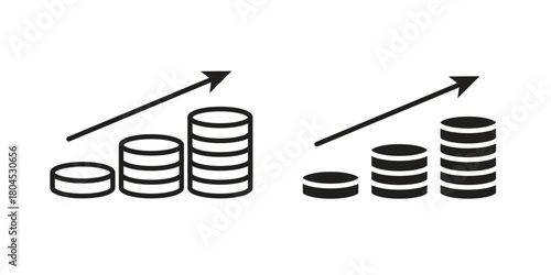 Earning icon symbol. Illustration for web and mobile app. Line and solid style