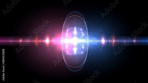 Wallpaper Mural Purple neon sound waves on black. Vibrant audio waves and waveform. Abstract technology background, searching and connecting concept. Radio signal, music visualization, and voice recording. Torontodigital.ca