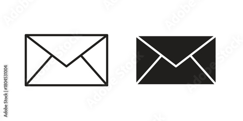 Envelope icon symbol. Illustration for web and mobile app. Line and solid style