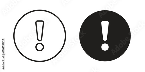 Exclamation interface icon symbol. Illustration for web and mobile app. Line and solid style