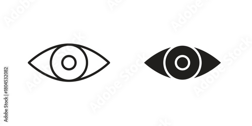 Eye icon symbol. Illustration for web and mobile app. Line and solid style