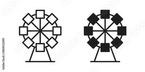 Ferris wheel icon symbol. Illustration for web and mobile app. Line and solid style