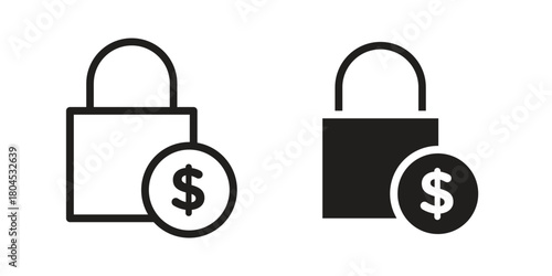 Fixed price icon symbol. Illustration for web and mobile app. Line and solid style