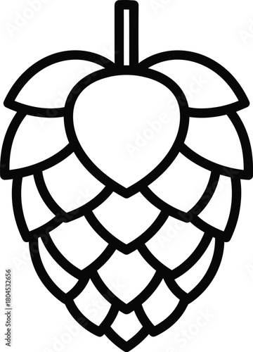Hop cone vector illustration for beer brewing ingredient design element eps silhouette