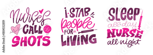 Funny hand drawn doodle lettering quote about Nurse. Lettering for t-shirt design, mug print, bag print, clothes fashion. 100% hand drawn vector image.
