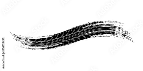 Vector automotive banners template. Grunge tire tracks backgrounds for landscape poster, digital banner, flyer, booklet, brochure and web design. Editable graphic image in black and grey colors