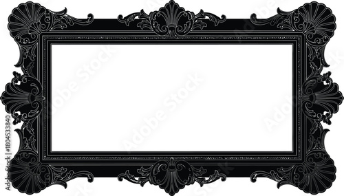 Download ornate black frame vector antique picture frame decorative art eps silhouette