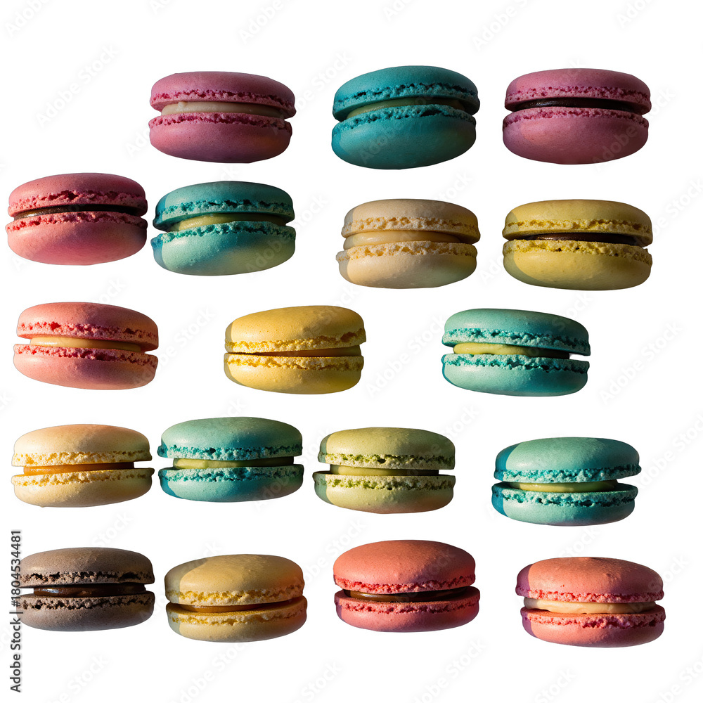 custom made wallpaper toronto digitalAssortment Of Colorful French Macarons Arranged In Rows And Columns With A Black Background Isolated Studio Shot