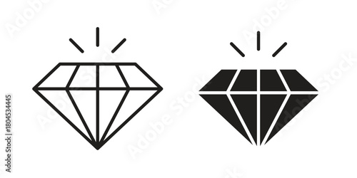 Gem icon symbol. Illustration for web and mobile app. Line and solid style