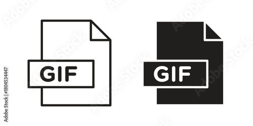 Gif icon symbol. Illustration for web and mobile app. Line and solid style