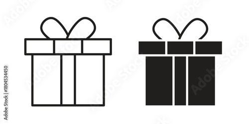 Gift icon symbol. Illustration for web and mobile app. Line and solid style