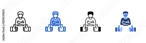 Recognition icon set multiple style collection