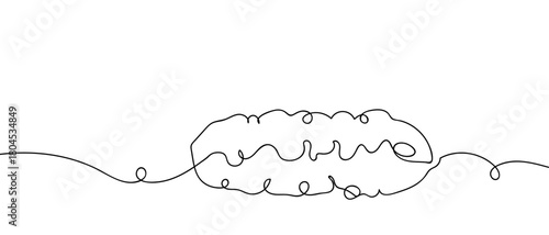 Pickled cucumbers in one continuous line simple linear style. Editable stroke.