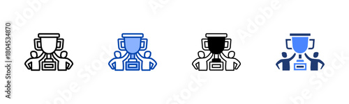 Triumph icon set multiple style collection