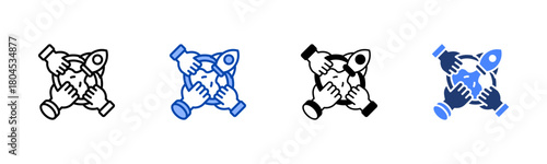 Motivation icon set multiple style collection