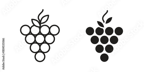 Grape icon symbol. Illustration for web and mobile app. Line and solid style