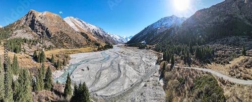 a river in a beautiful mountain gorge. autumn in the mountains.
