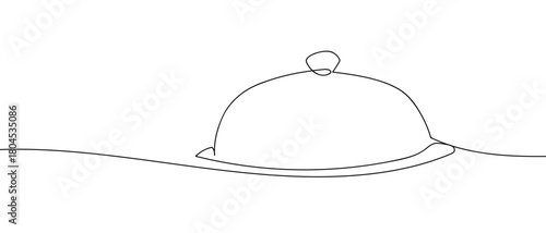 Food cover in one continuous line simple linear style. Editable stroke.