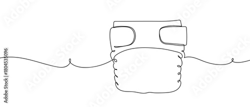 Diapers in one continuous line simple linear style. Editable stroke.