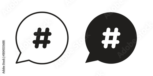 Hashtag icon symbol. Illustration for web and mobile app. Line and solid style