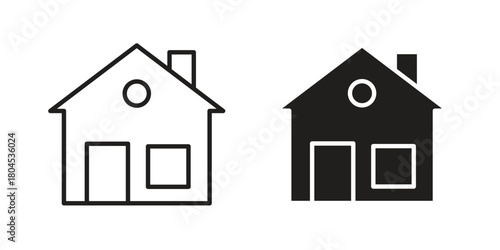 Home icon symbol. Illustration for web and mobile app. Line and solid style